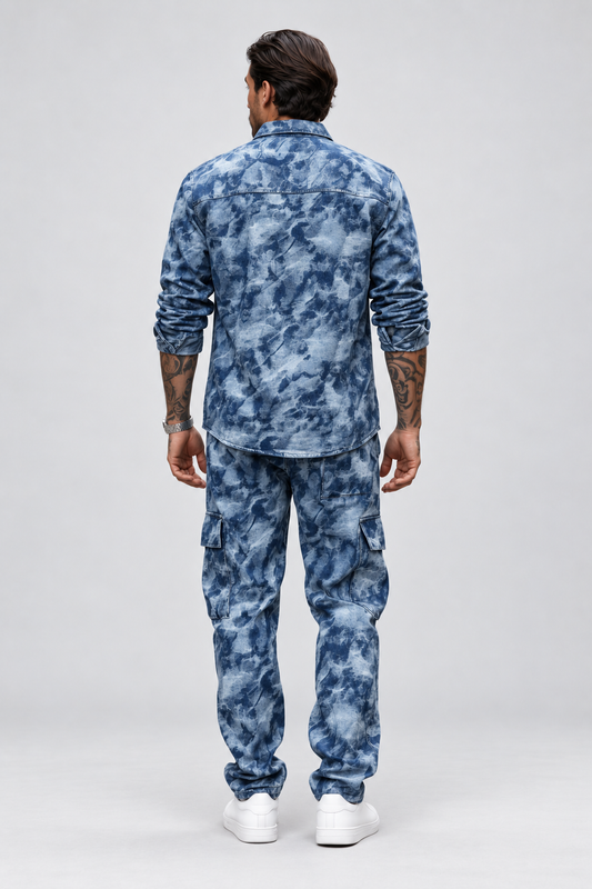 Ensemble jean artistique bleu brut