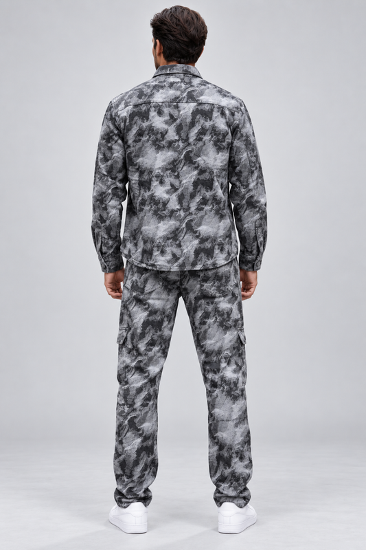 Ensemble jean artistique gris noir