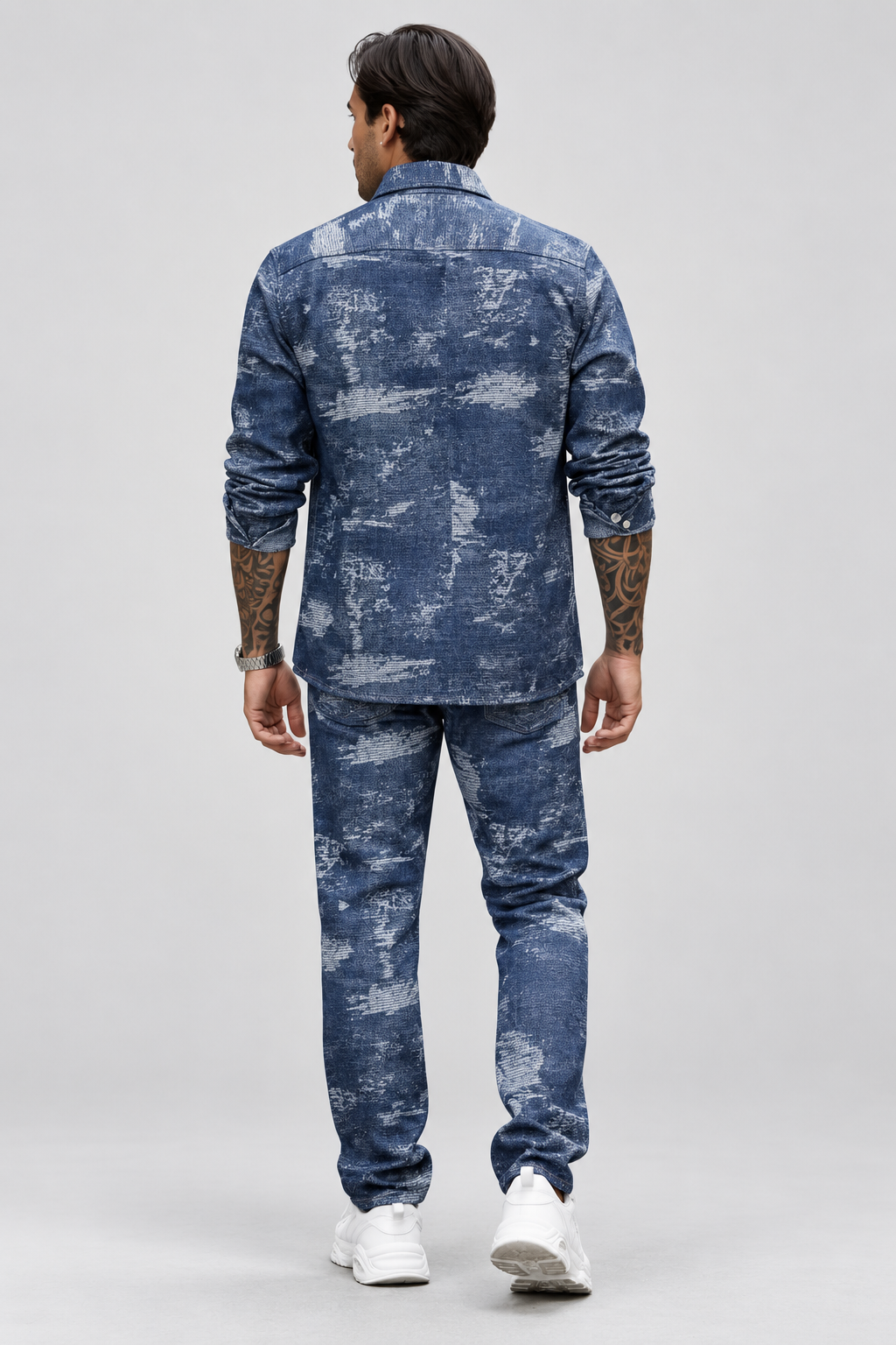 Ensemble jean camouflage bleu brut