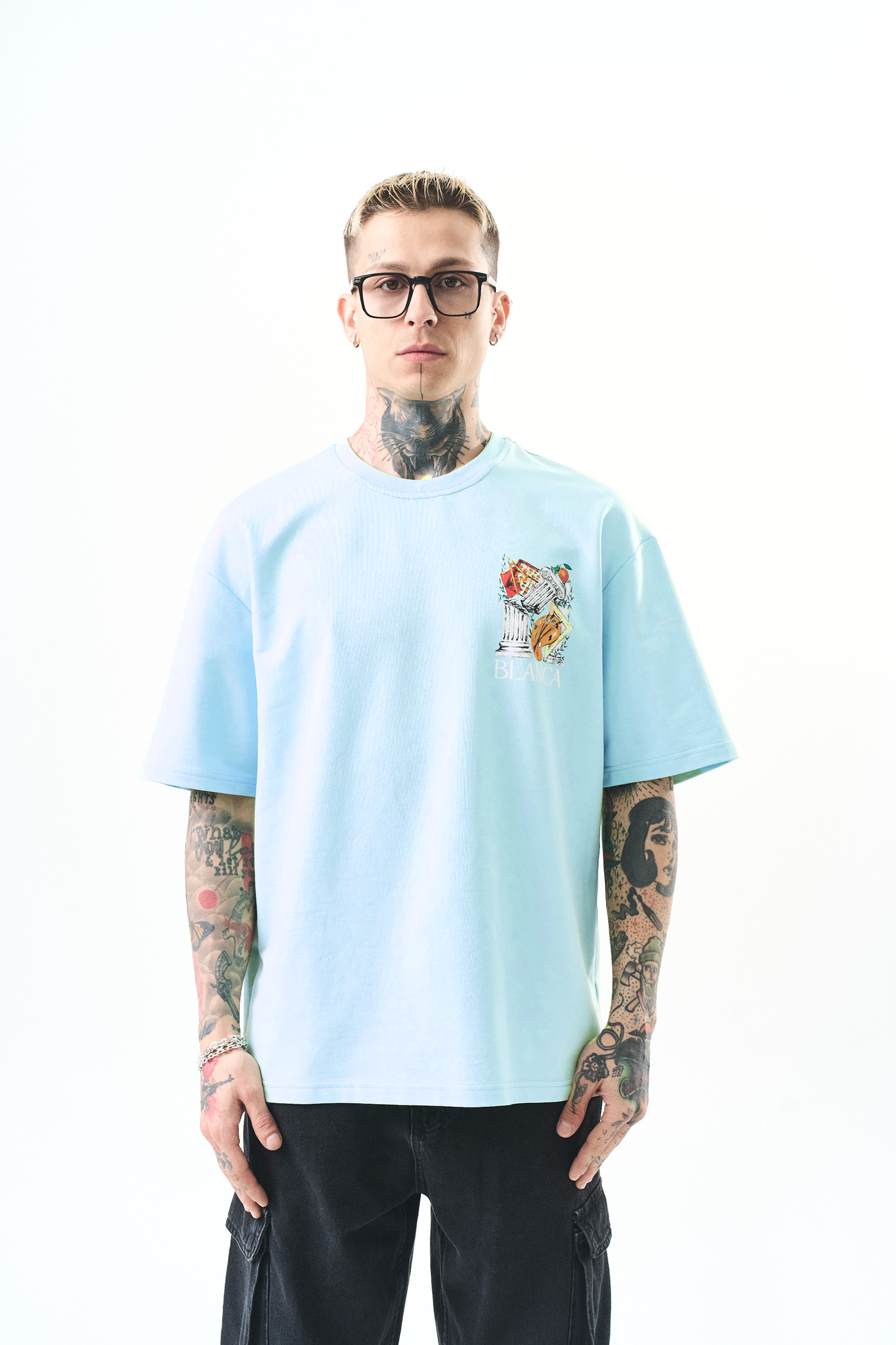 T-shirt BLANCA bleu