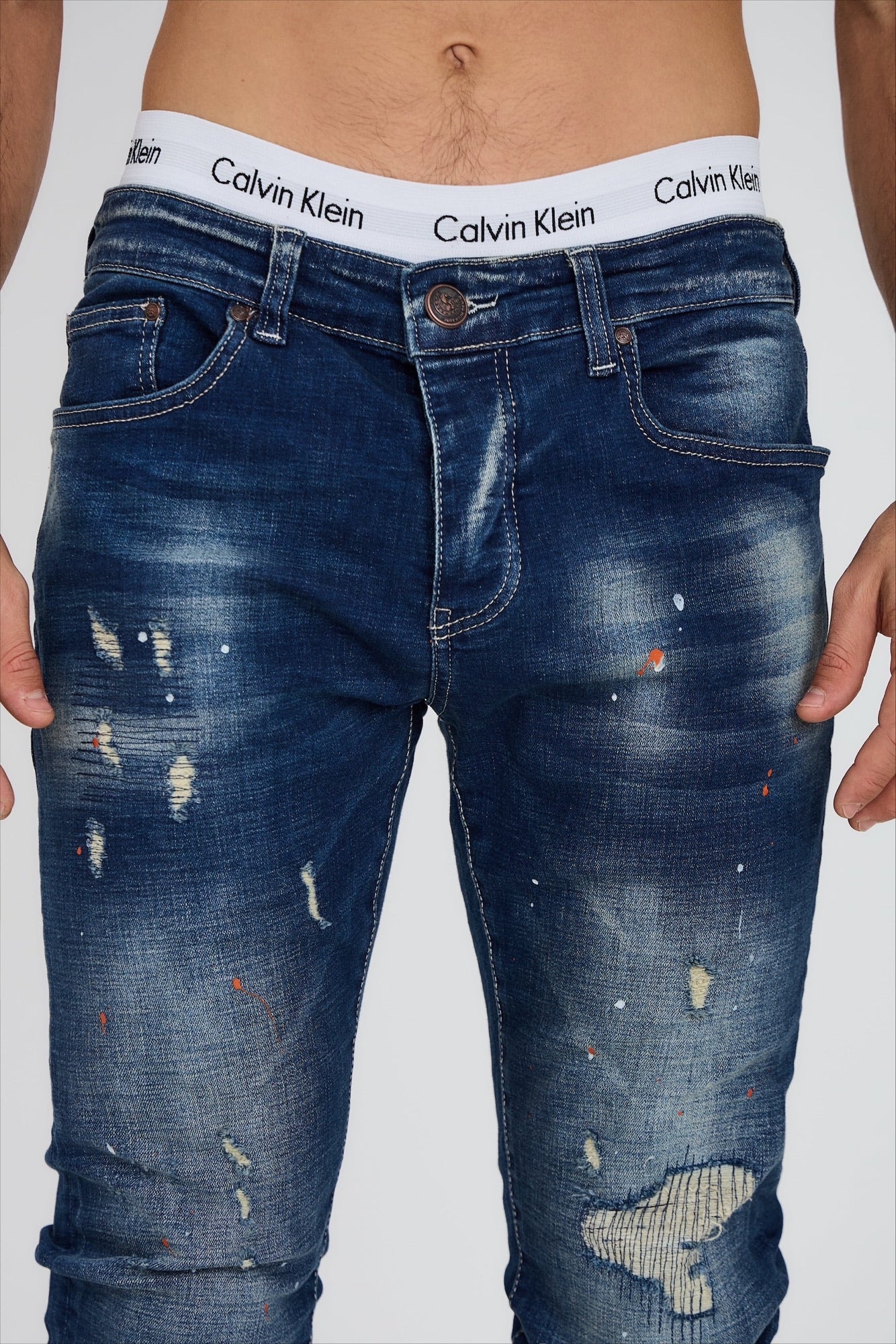 Jean coupe skinny Bleu brut