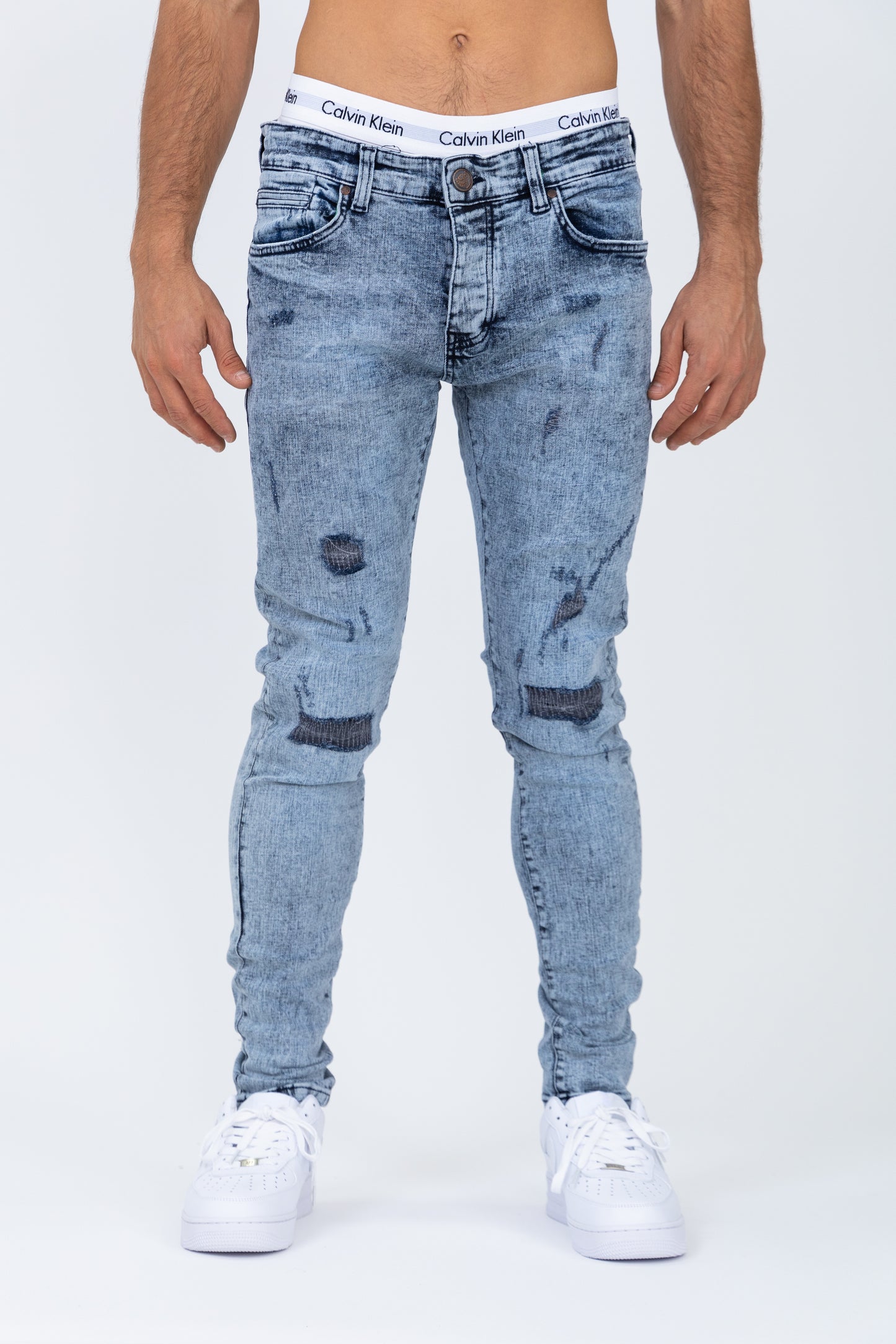 Grey Ripped Skinny Jeans