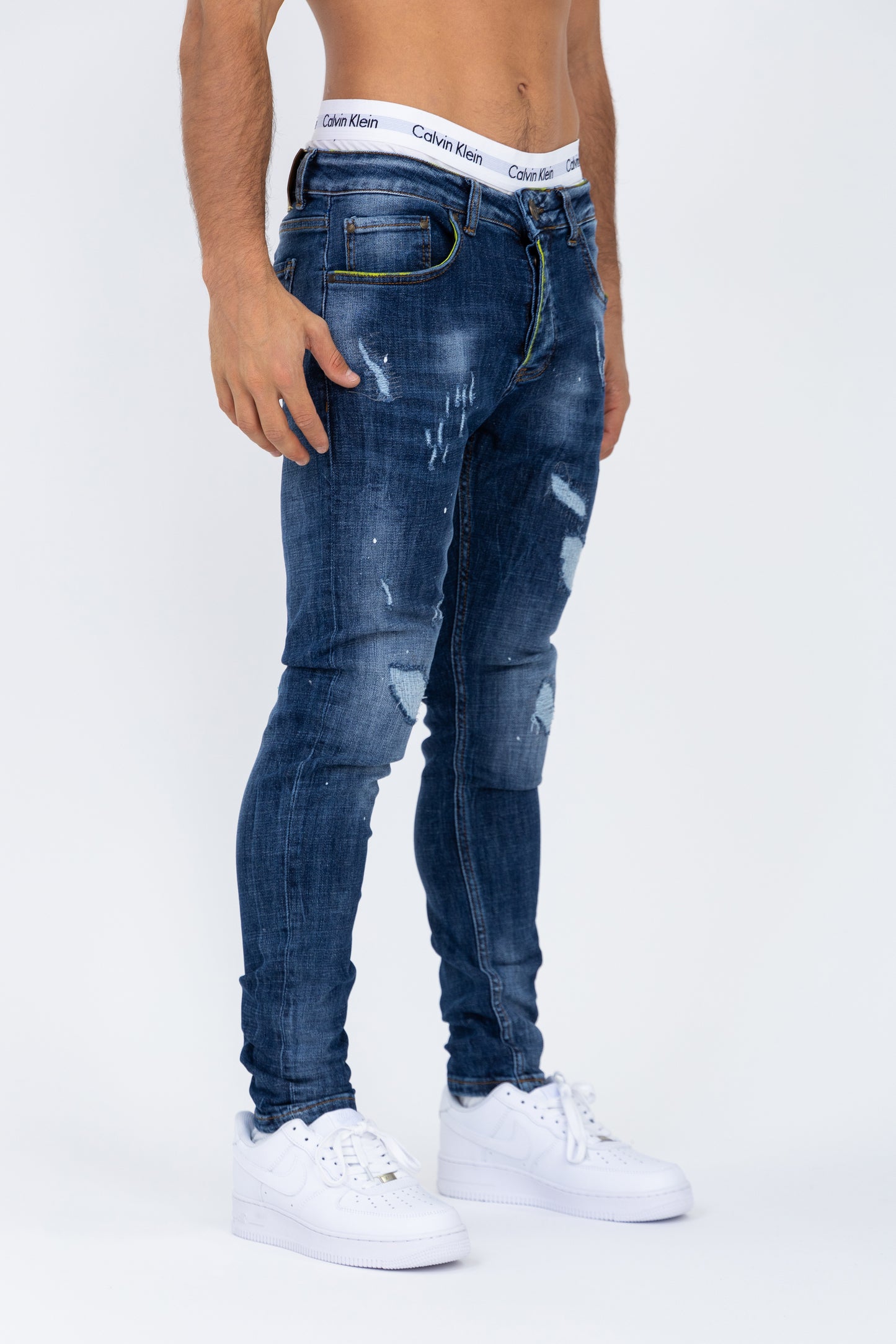 Jean coupe skinny bleu foncé