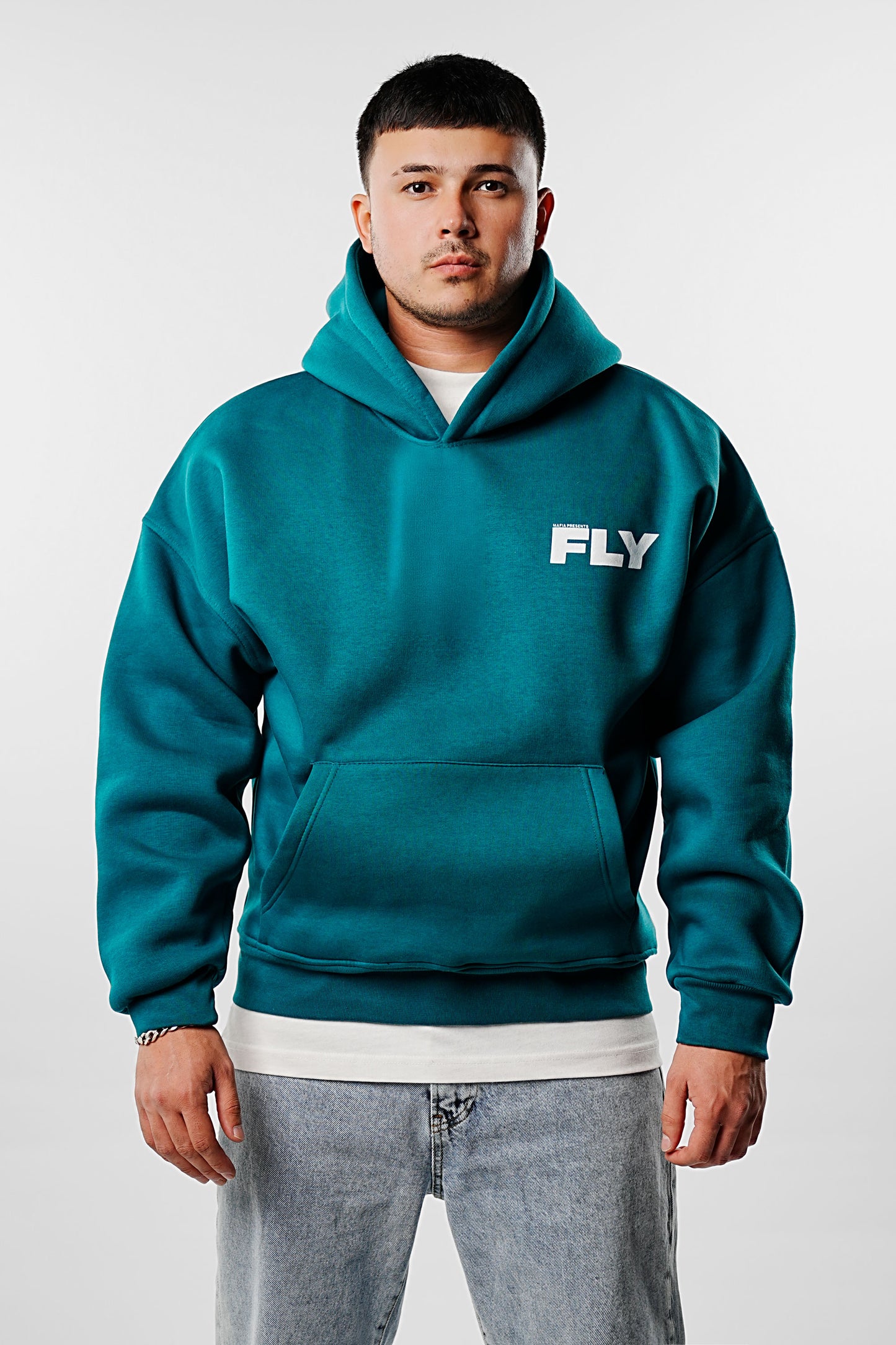 Sweat à capuche FLY bleu