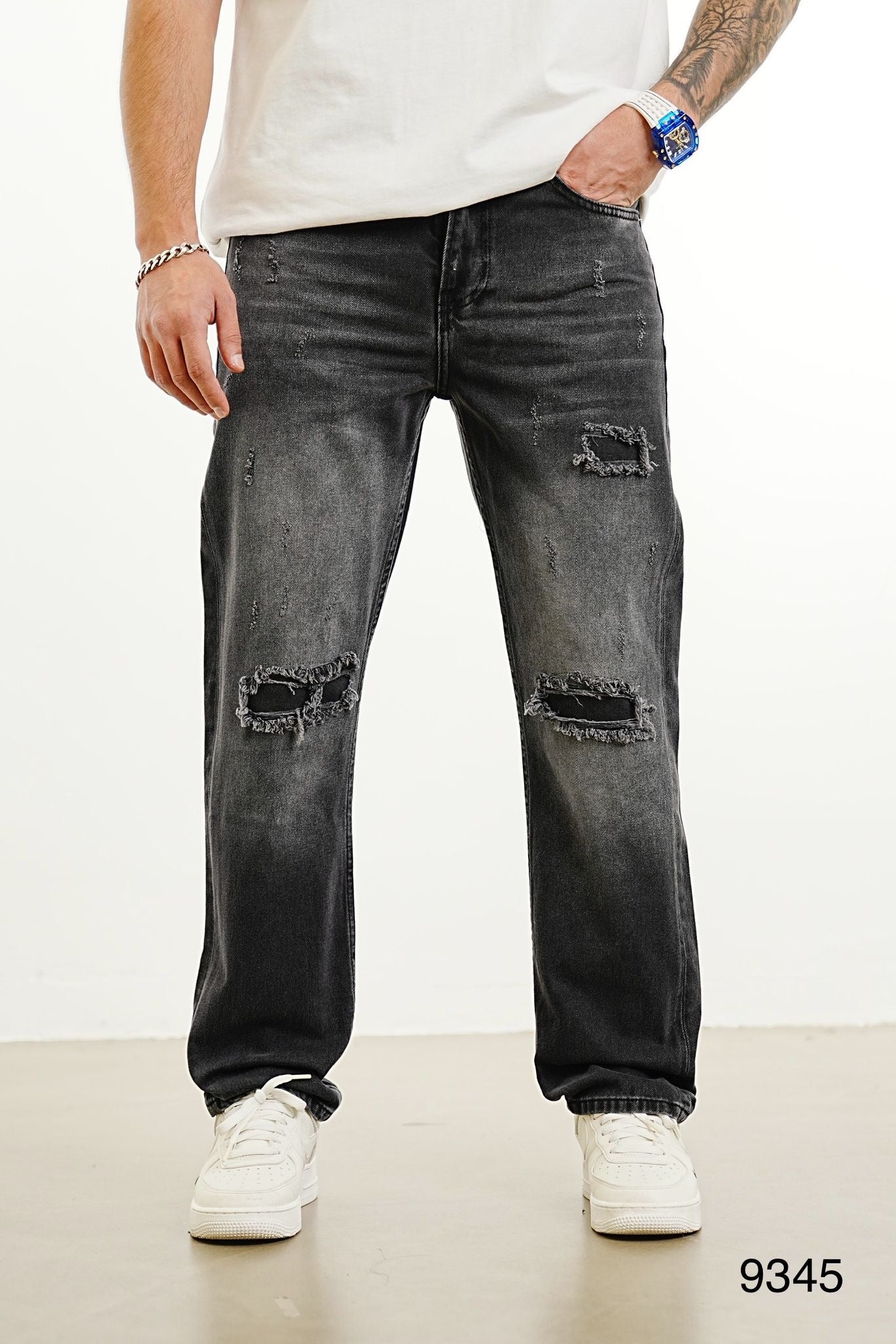 Jean coupe droite Noir