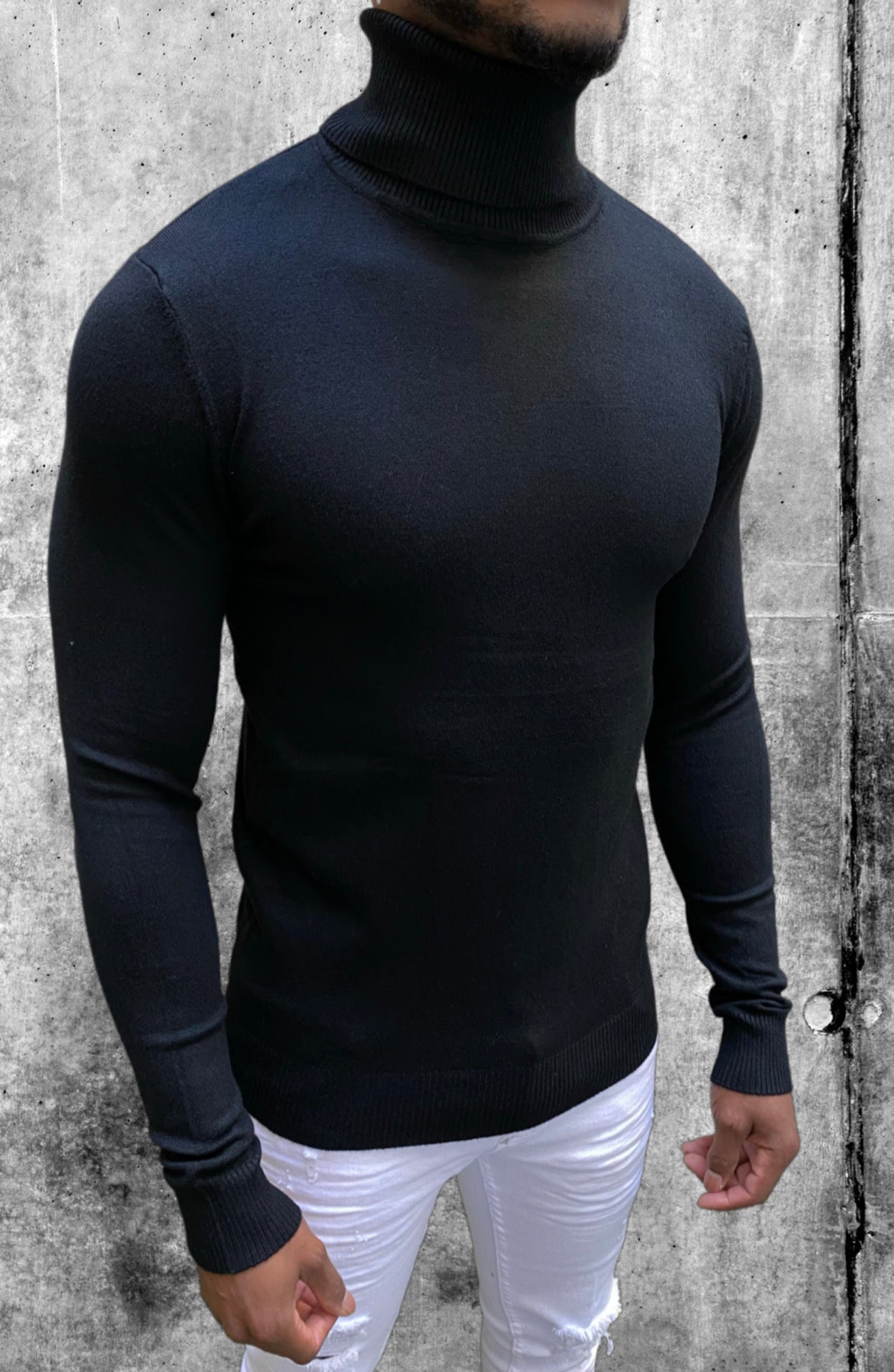 Pull col rouler Noir