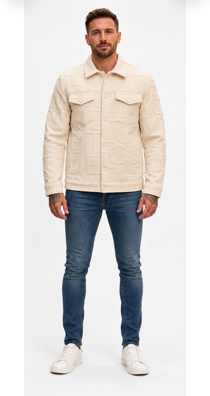 Beige Monogrammjacke