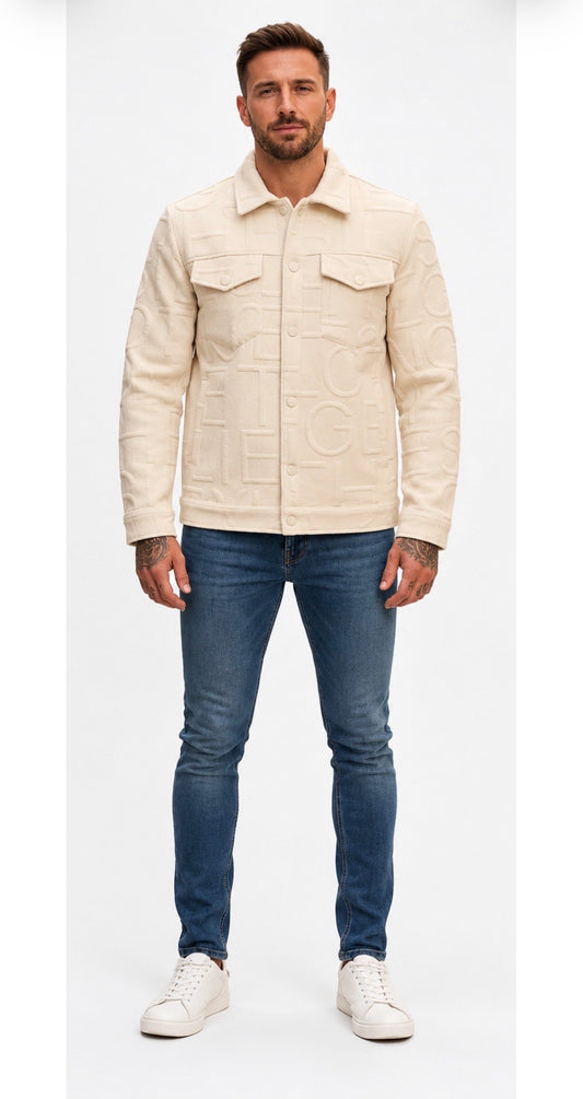 Veste monogramme beige