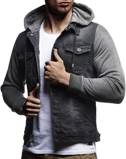 Hooded denim jacket
