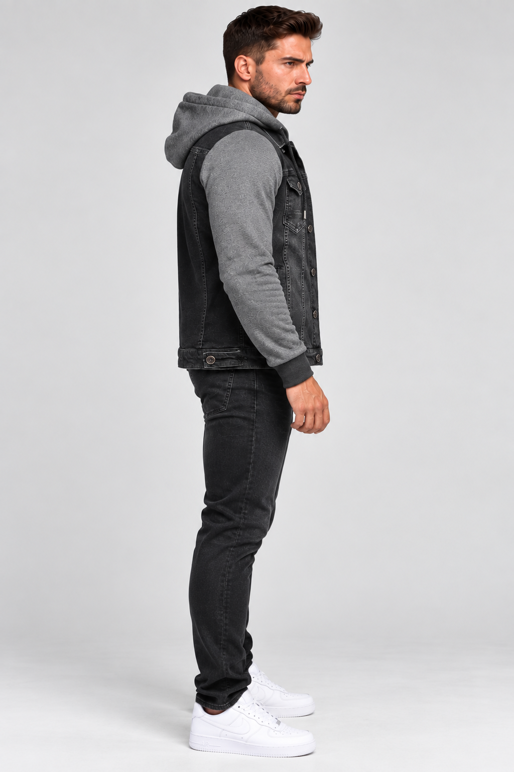 Veste jean à capuche