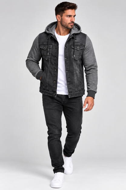 Veste jean à capuche