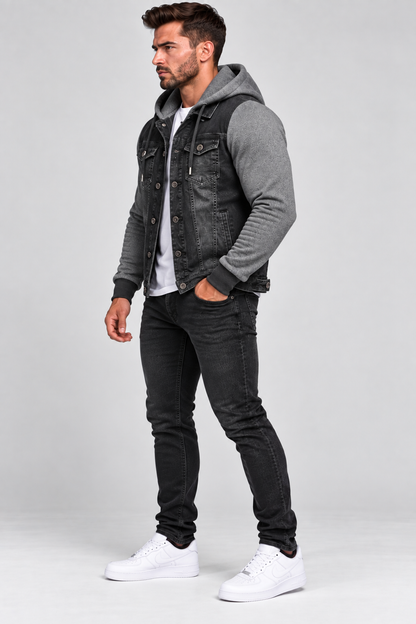 Veste jean à capuche