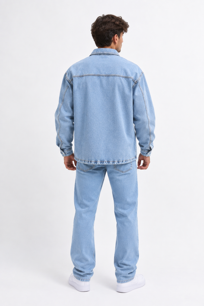 Blue denim overshirt