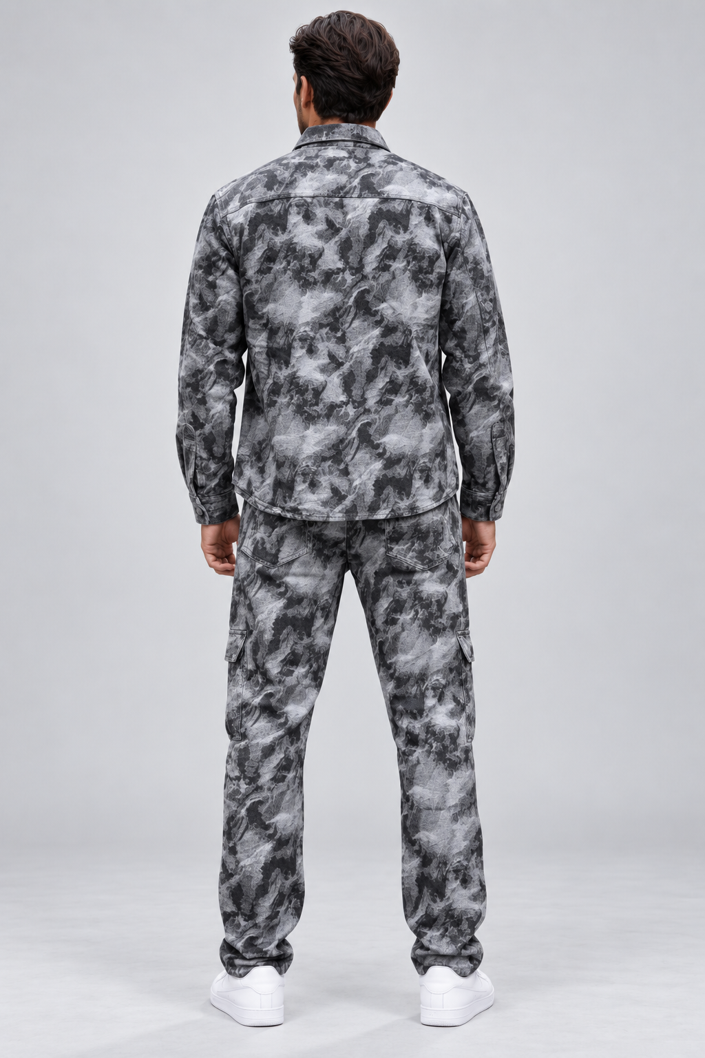 Ensemble jean artistique gris noir