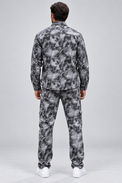 Ensemble jean artistique gris noir