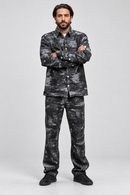 Ensemble jean camouflage gris