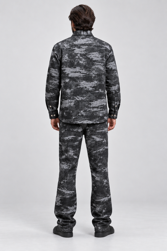 Ensemble jean camouflage gris