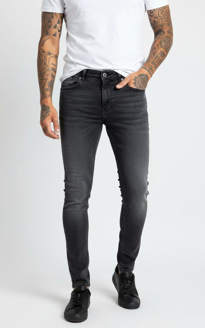 Skinny-Fit-Jeans. Grauschwarz