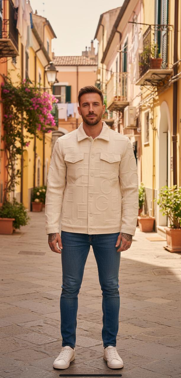 Veste monogramme Beige