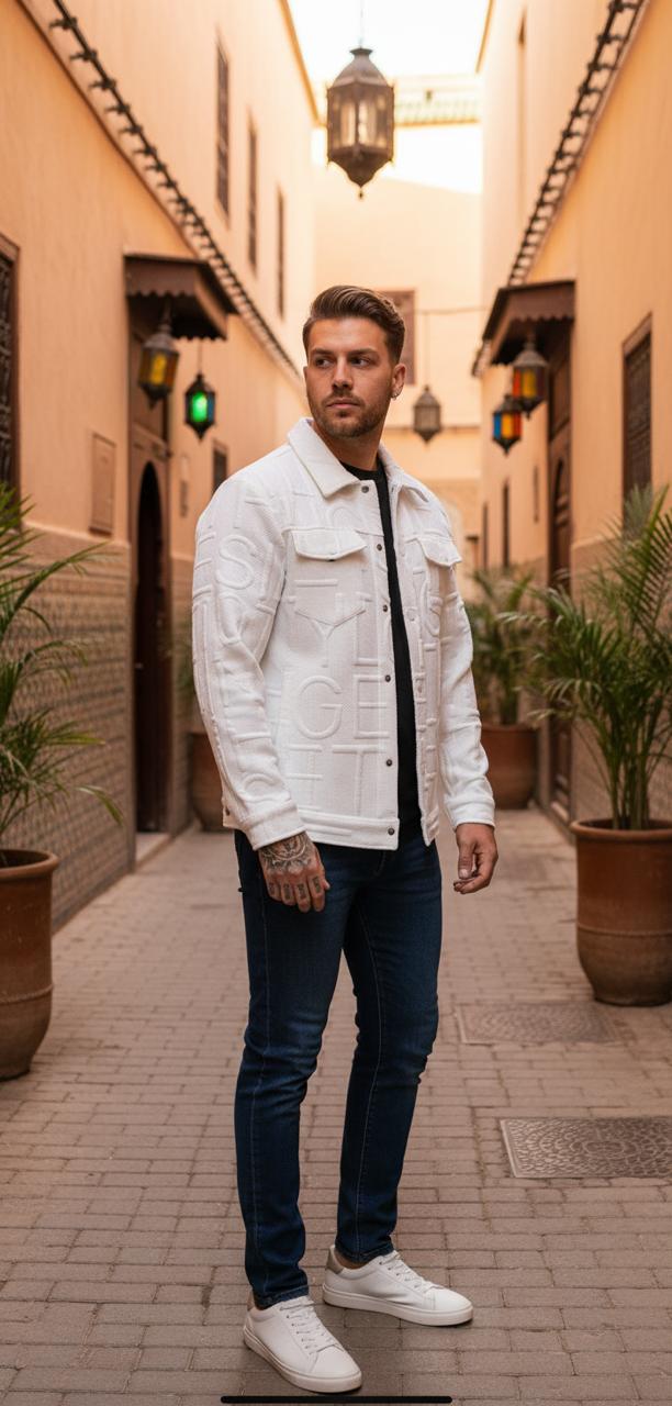 Veste monogramme Blanc