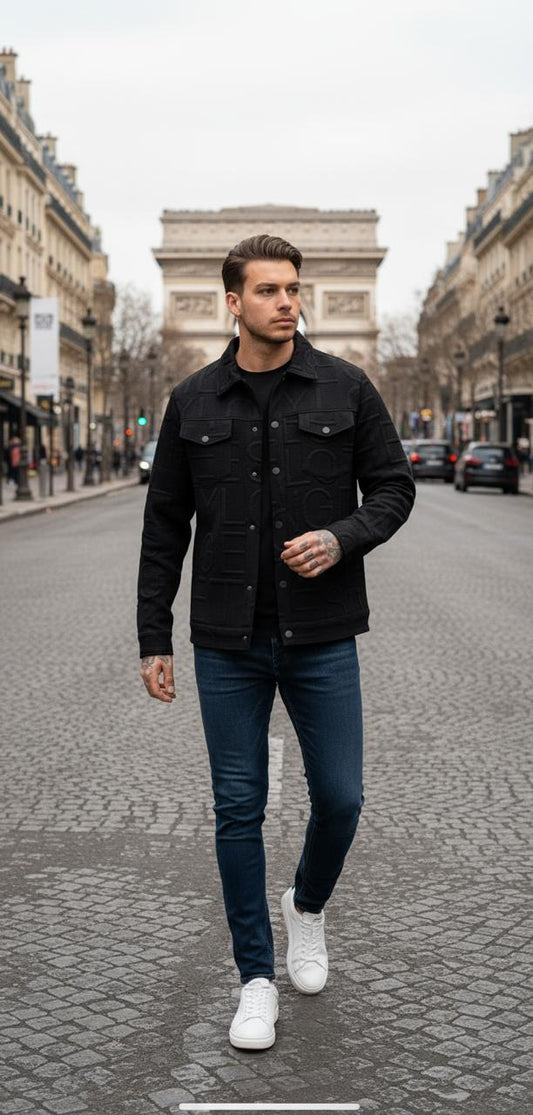 Veste monogramme Noir