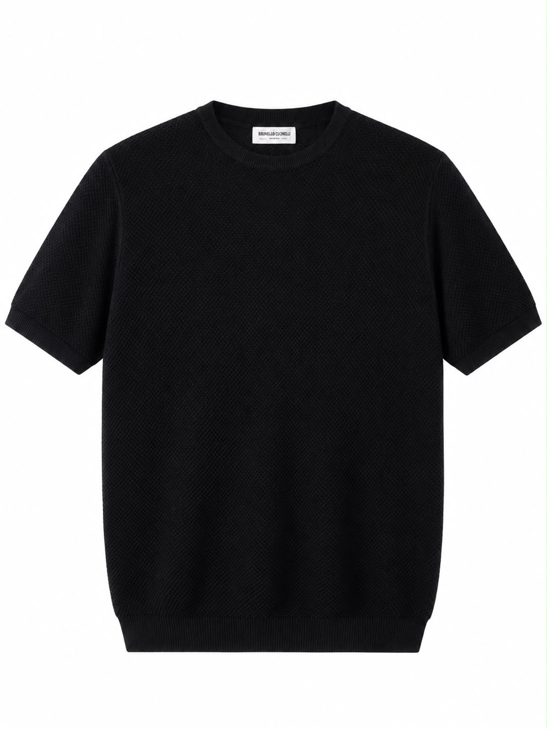 T-shirt façon pull noir