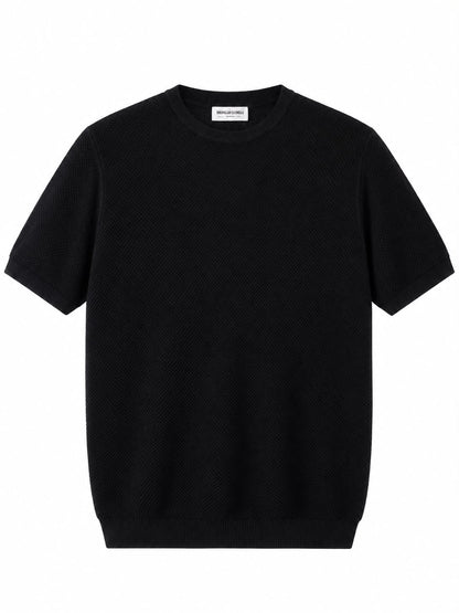 T-shirt façon pull noir