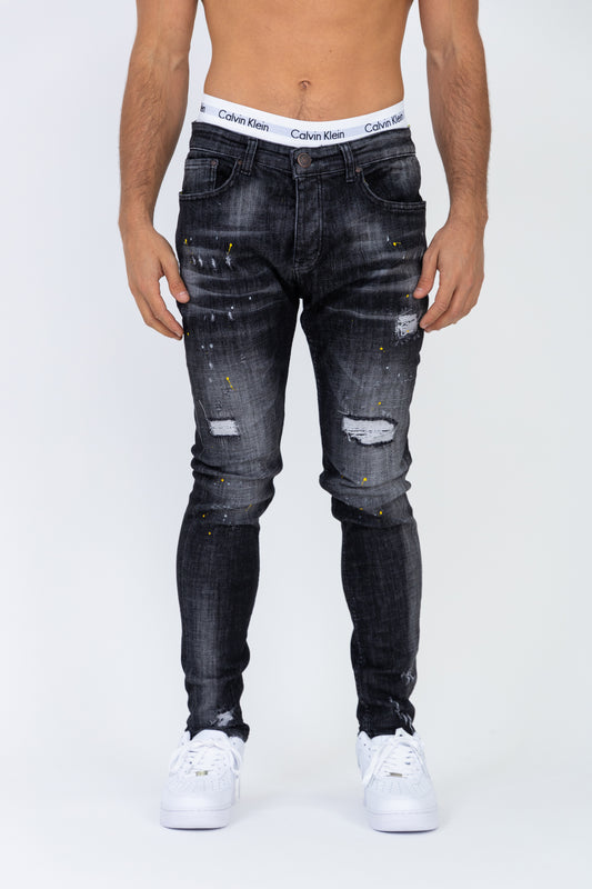 Skinny-Fit-Jeans. Schwarze Farbe