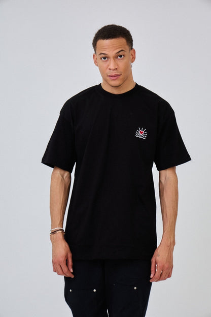 Black little heart logo t-shirt