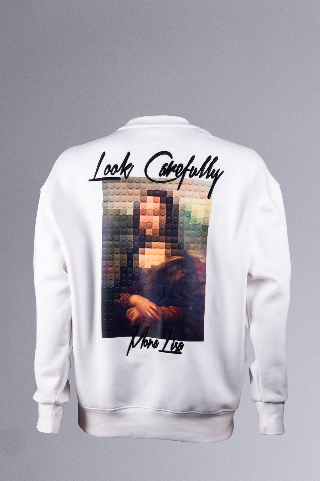 Weißes Mona Lisa-Sweatshirt