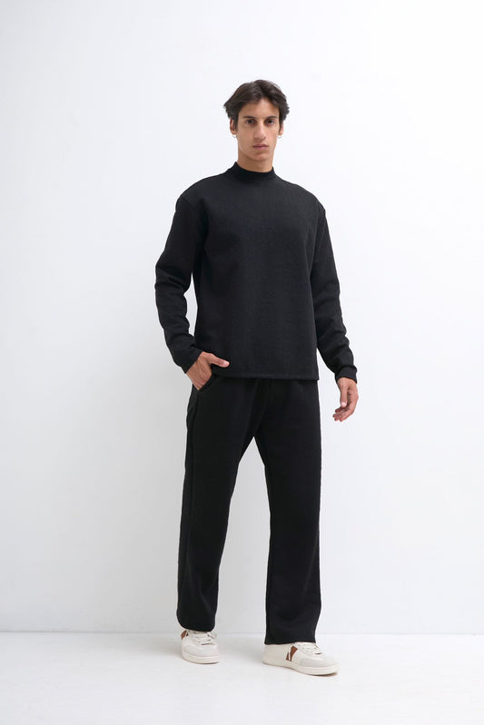 Black Monogram Long Sleeve T-Shirt