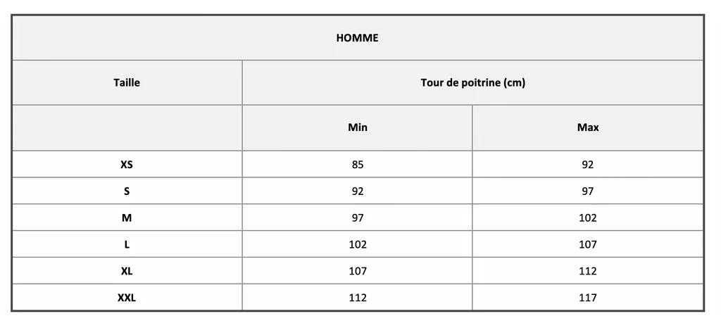 Guide des tailles Sweat à capuche SOUL noir