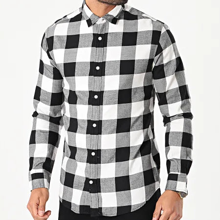 Black and gray plaid shirt