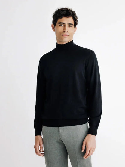 Pull col cheminée noir