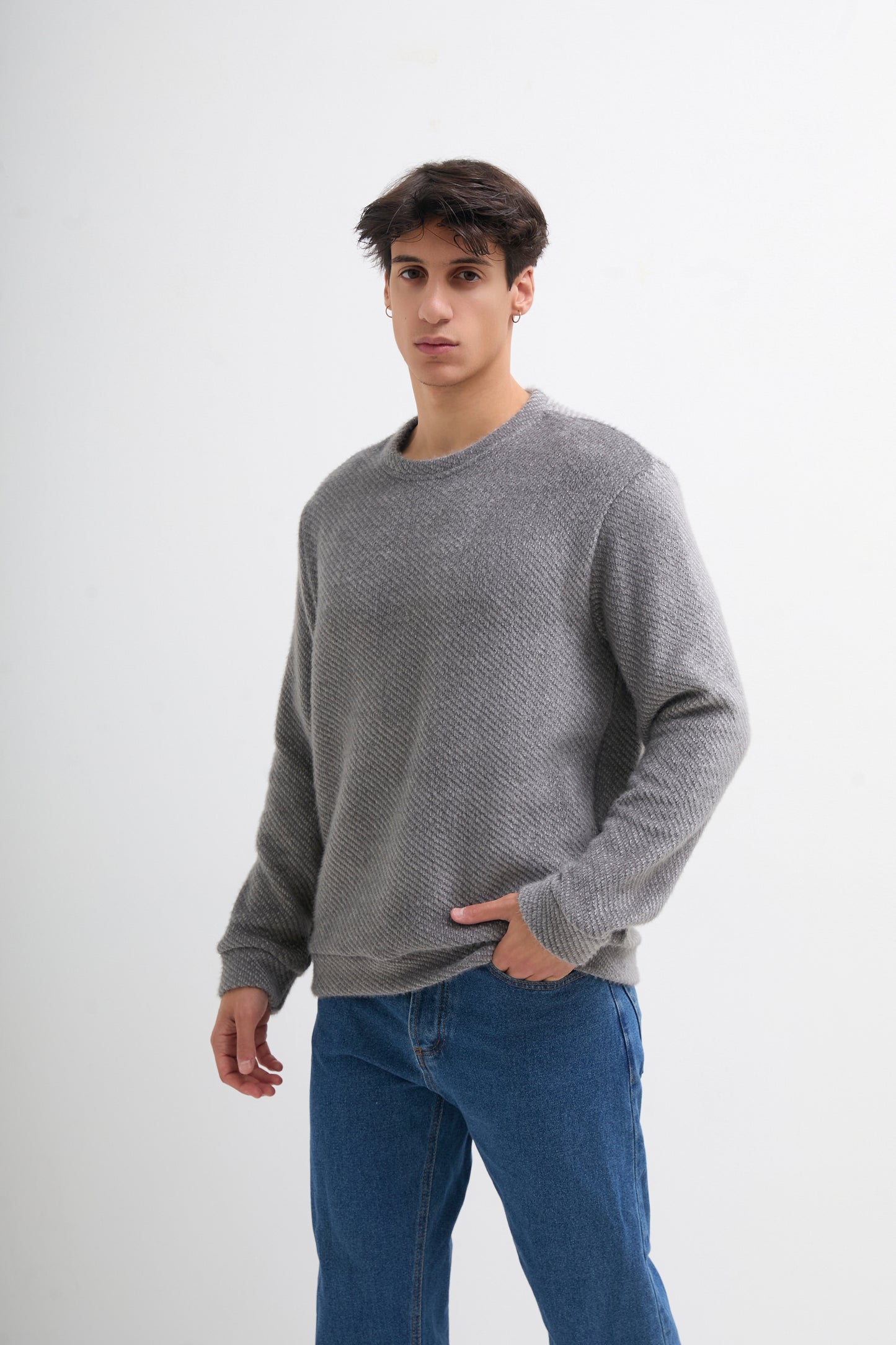 Pull molletonne Gris