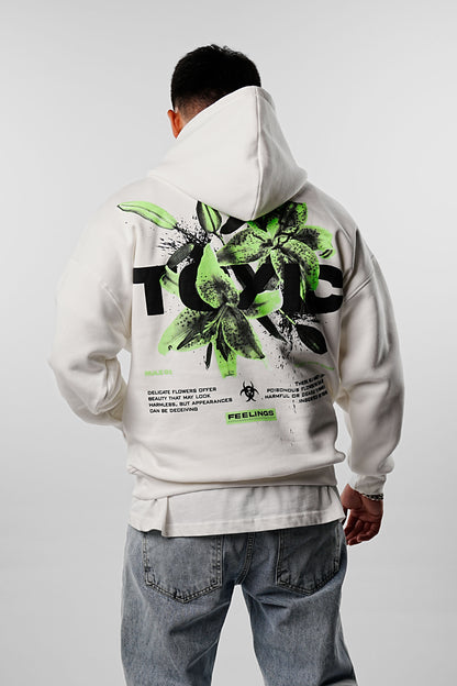 Sweat à capuche TOXIC blanc