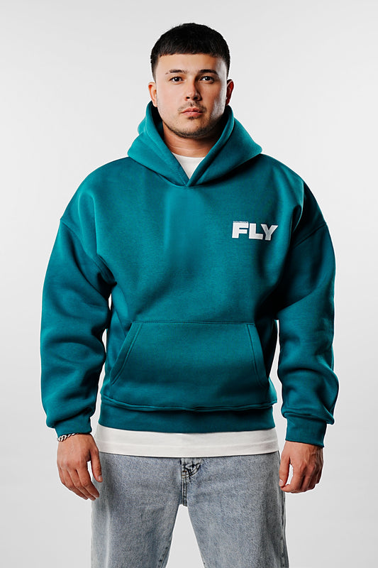 Sweat à capuche FLY bleu