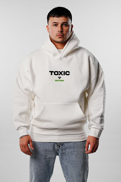 Sweat à capuche TOXIC blanc