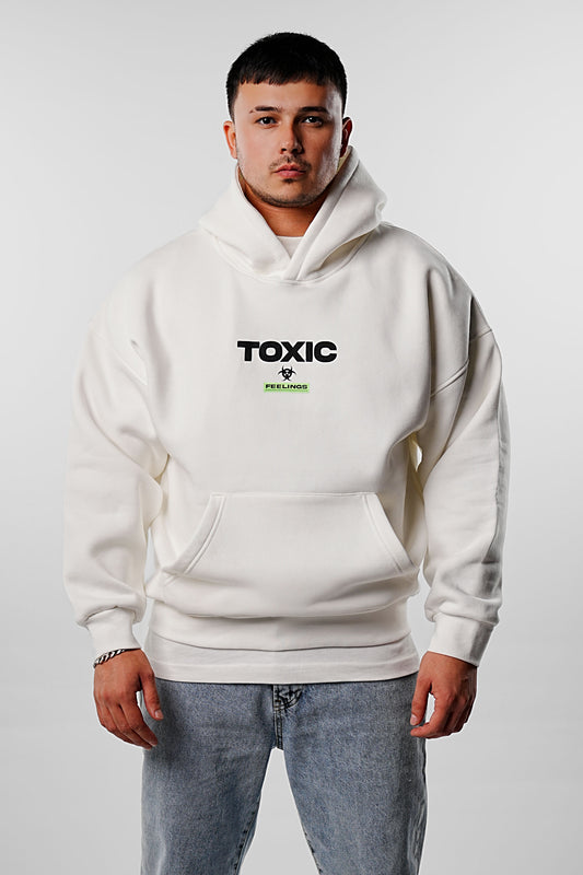 Sweat à capuche TOXIC blanc