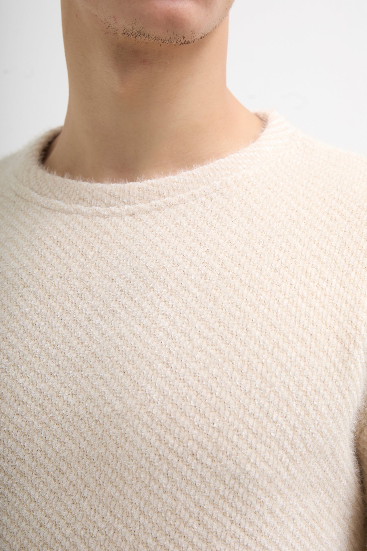 Pull molletonne beige