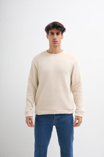 Pull molletonné beige