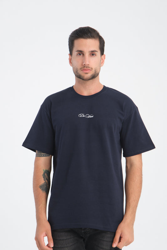 T-shirt Da Vinci bleu foncé