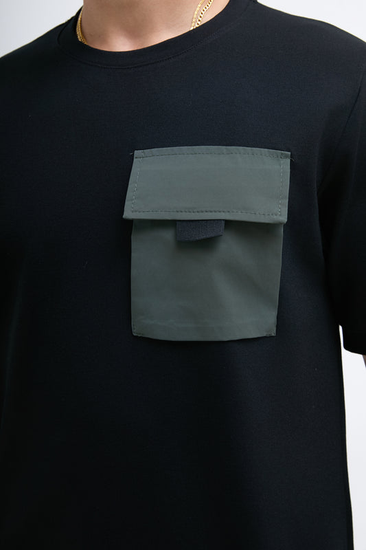T-shirt poche noir