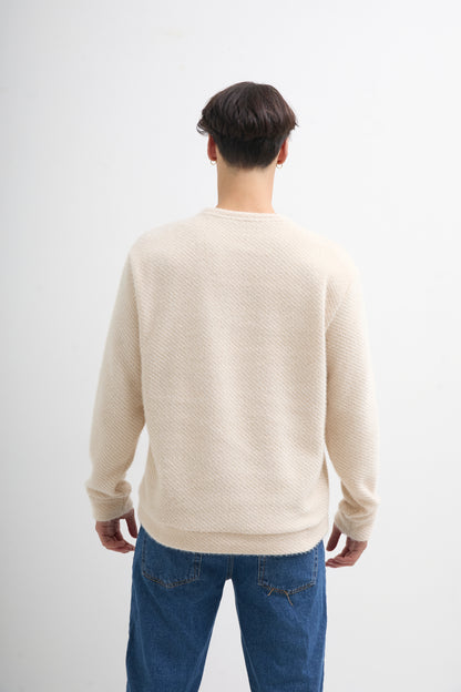 Pull molletonné beige